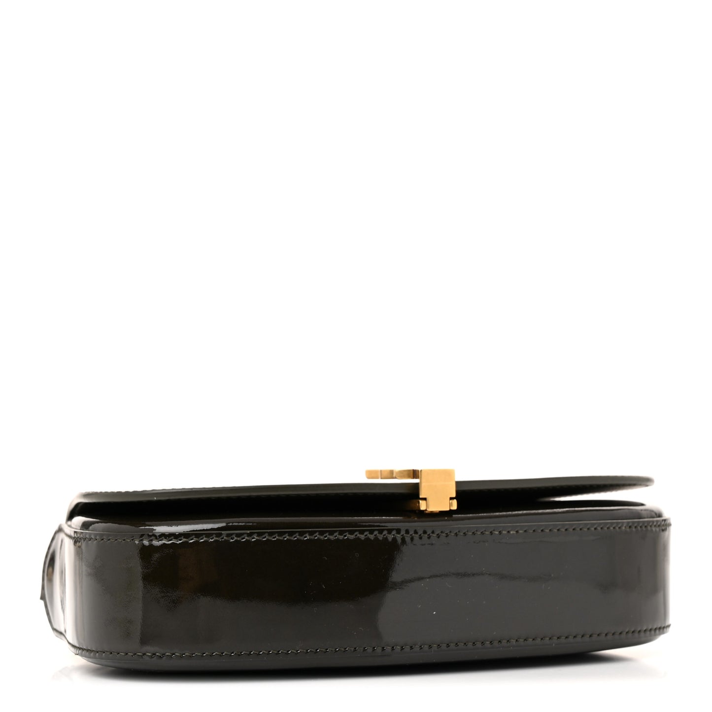 Patent Calfskin Mini Voltaire Shoulder Bag Dark Vineyard Green