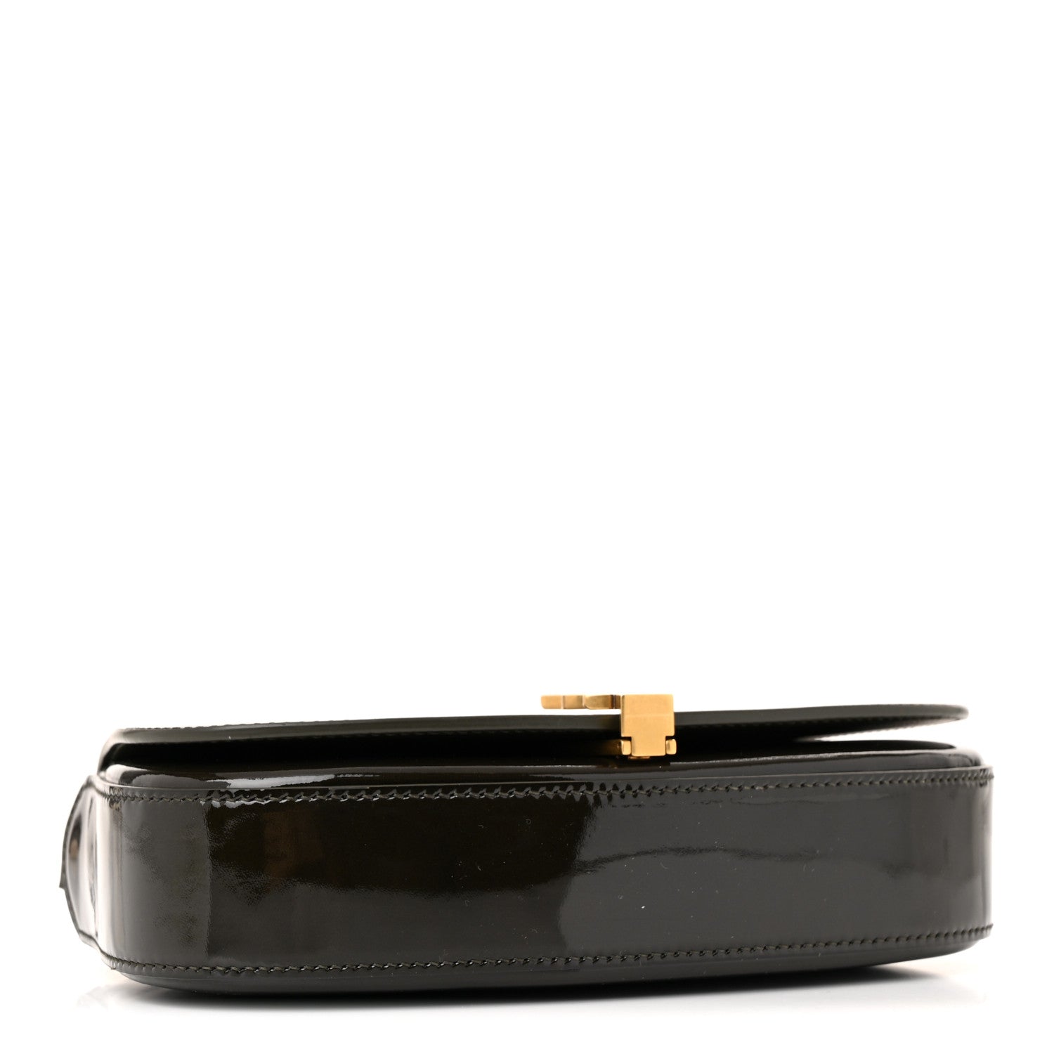 Saint Laurent Patent Calfskin Mini Voltaire Shoulder Bag Dark Vineyard Green 4 of 11