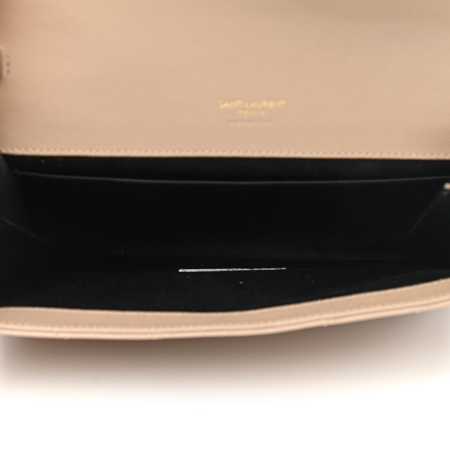 Grain De Poudre Matelasse Chevron Monogram Envelope Clutch Dark Beige