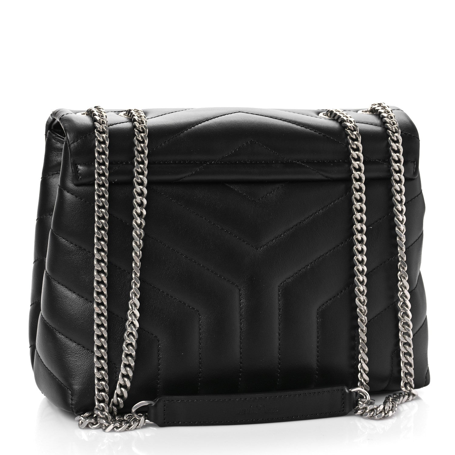 Saint Laurent Calfskin Y Quilted Monogram Small Loulou Chain Satchel Black 2 of 8