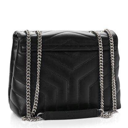 Saint Laurent Calfskin Y Quilted Monogram Small Loulou Chain Satchel Black 2 of 8