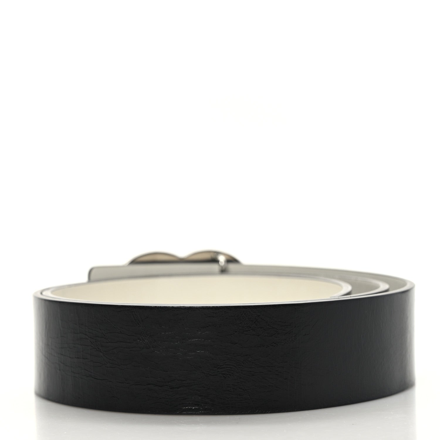 Chanel Calfskin Reversible CC Logo Belt 85 White Black 2 of 4
