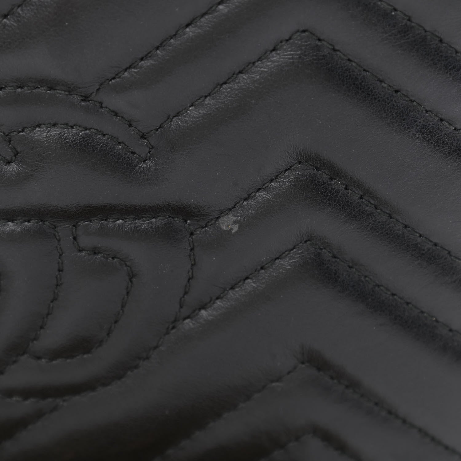Gucci Calfskin Matelasse GG Marmont Chain Wallet Black 11 of 13