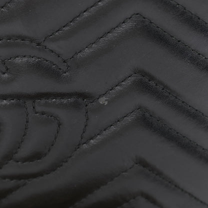 Gucci Calfskin Matelasse GG Marmont Chain Wallet Black 11 of 13