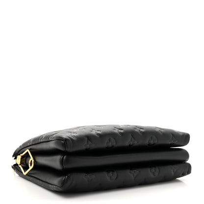 Louis Vuitton Lambskin Embossed Monogram Coussin PM Black 7 of 19