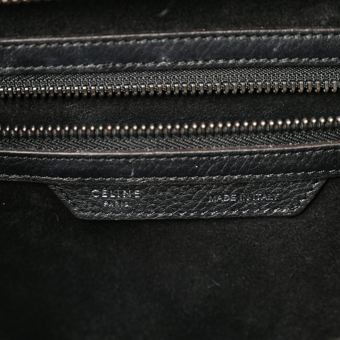 Drummed Calfskin Mini Luggage Black