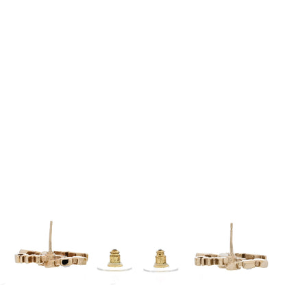 Chanel Baguette Crystal Logo CC Earrings Gold 3 of 5