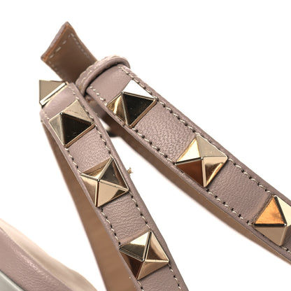 Valentino Garavani Calfskin Nappa Rockstud Ankle Strap 100mm Pumps 36 Pastel Grey Poudre 11 of 12