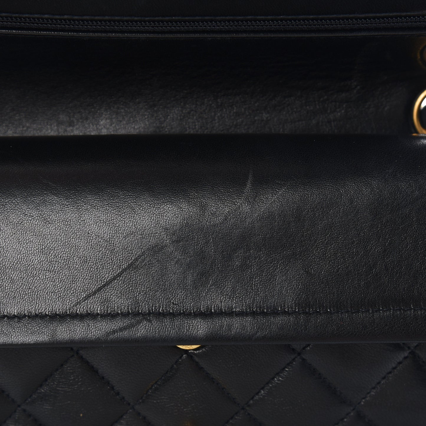 Lambskin Quilted Small Double Flap Black