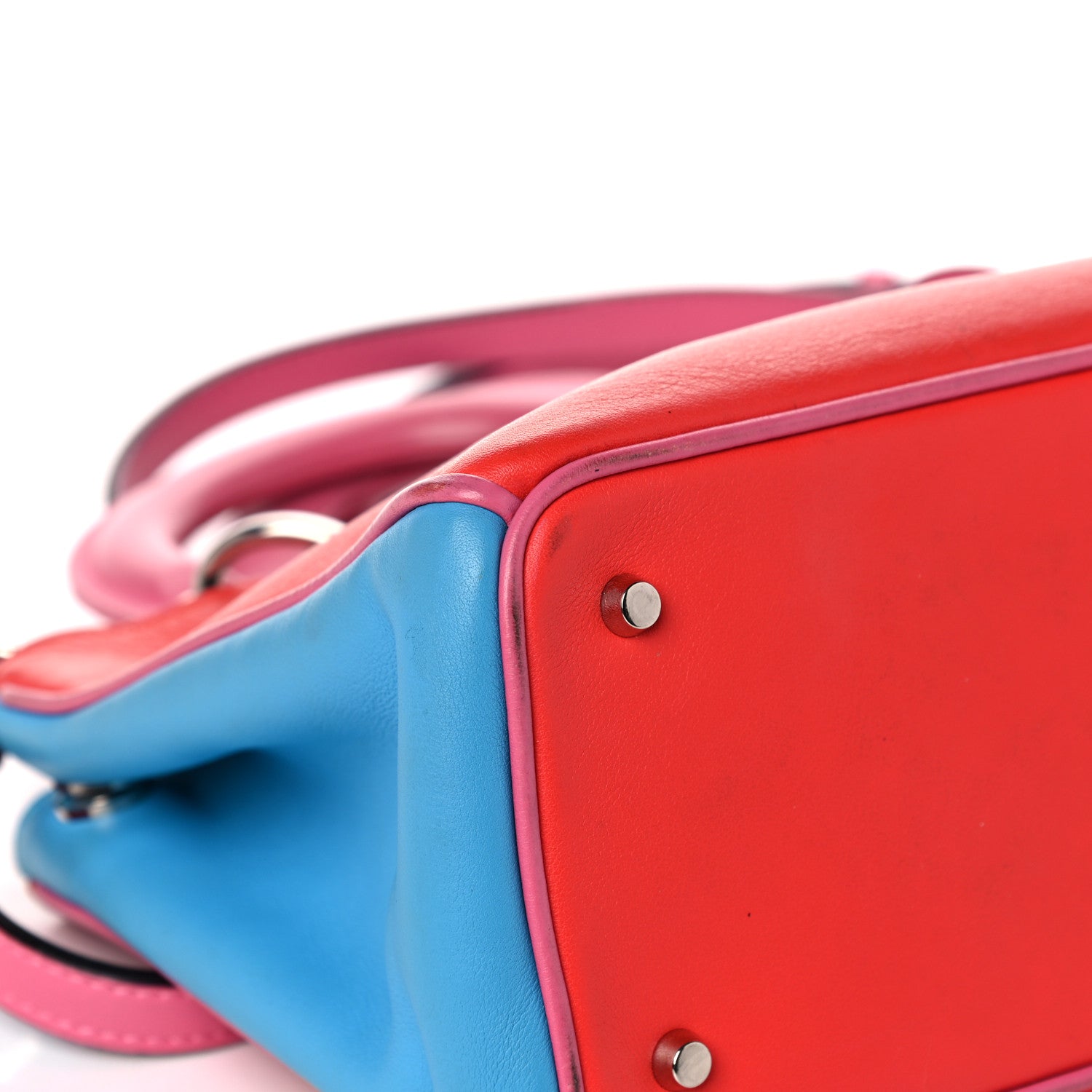 Christian Dior Calfskin Tri-Color Mini Diorissimo Tote 6 of 16