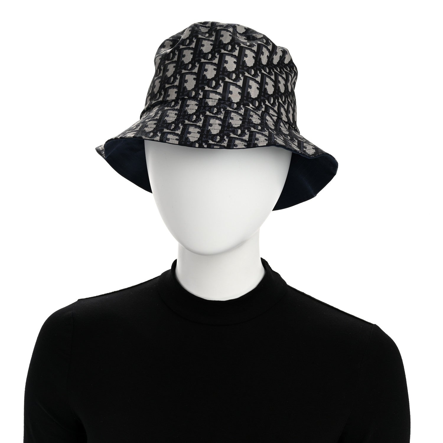Christian Dior Oblique Reversible Teddy-D Brim Bucket Hat 56 Blue 2 of 12