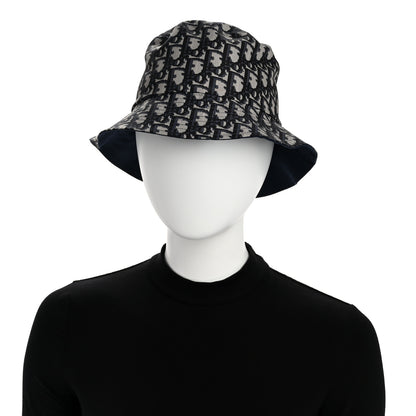 Christian Dior Oblique Reversible Teddy-D Brim Bucket Hat 56 Blue 2 of 12