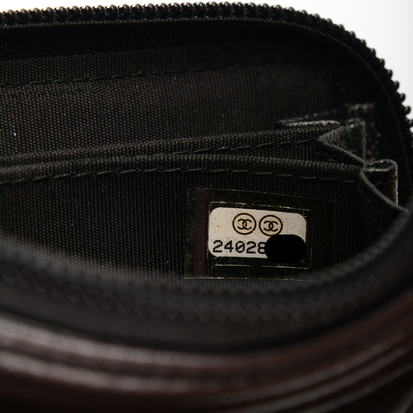 Caviar Quilted Boy Zip Around Coin Purse Wallet So Black
