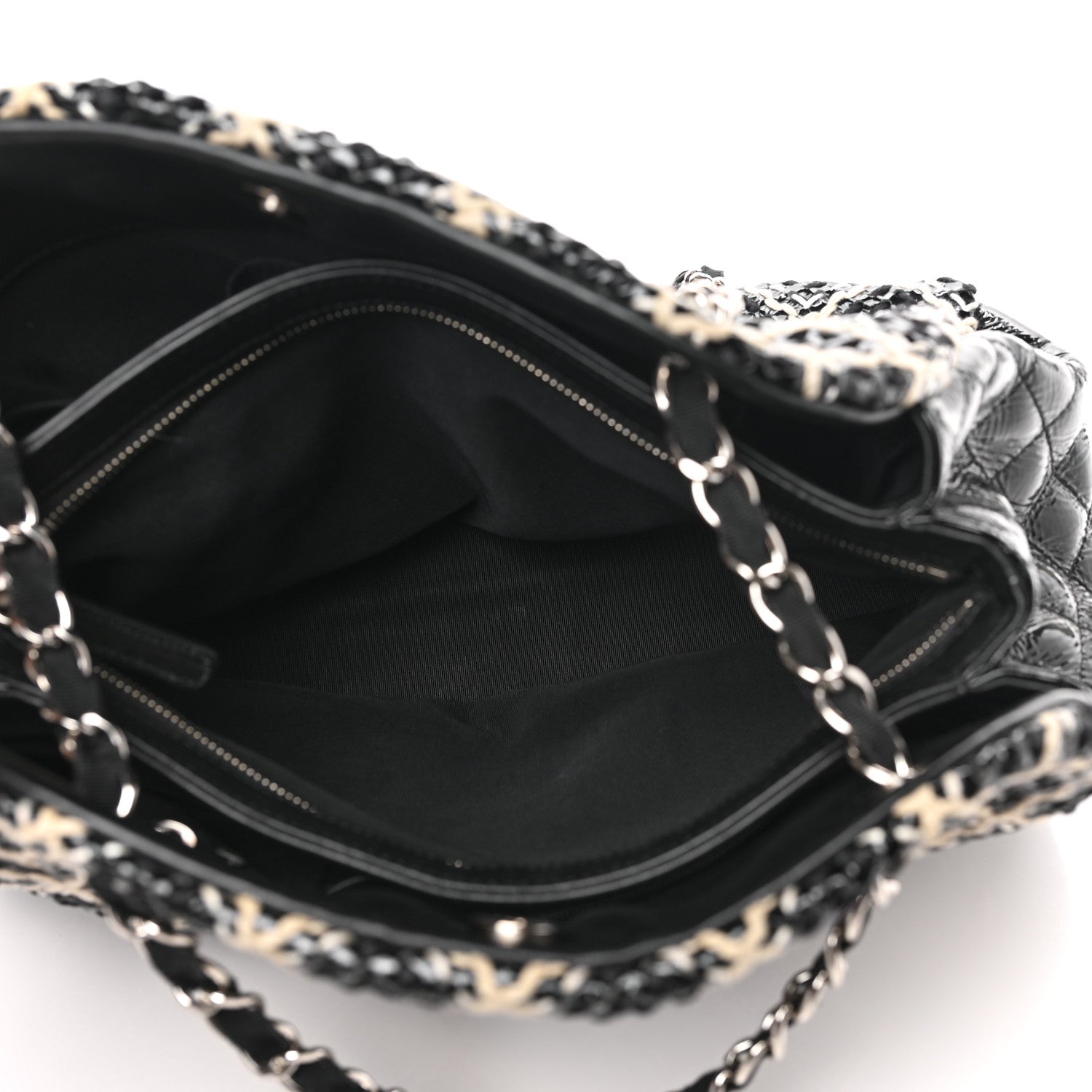 Chanel Patent Hand Embroidered Large Just Mademoiselle Black 5 of 9