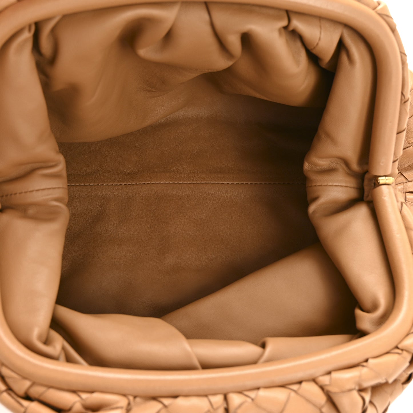 Nappa Maxi Intrecciato The Pouch Oversized Clutch Caramel