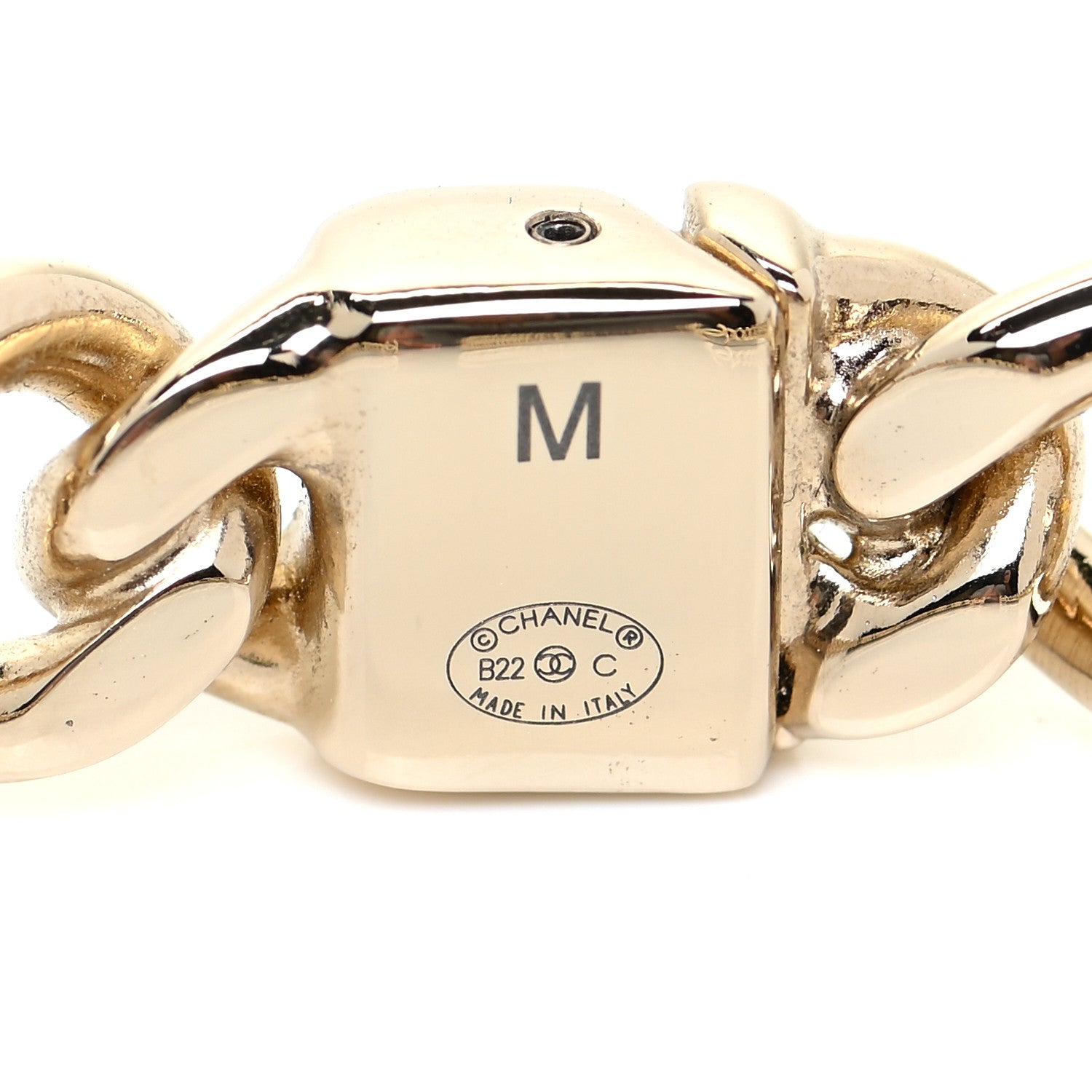 Chanel Metal CC Chain Link Choker Necklace M Gold 4 of 4