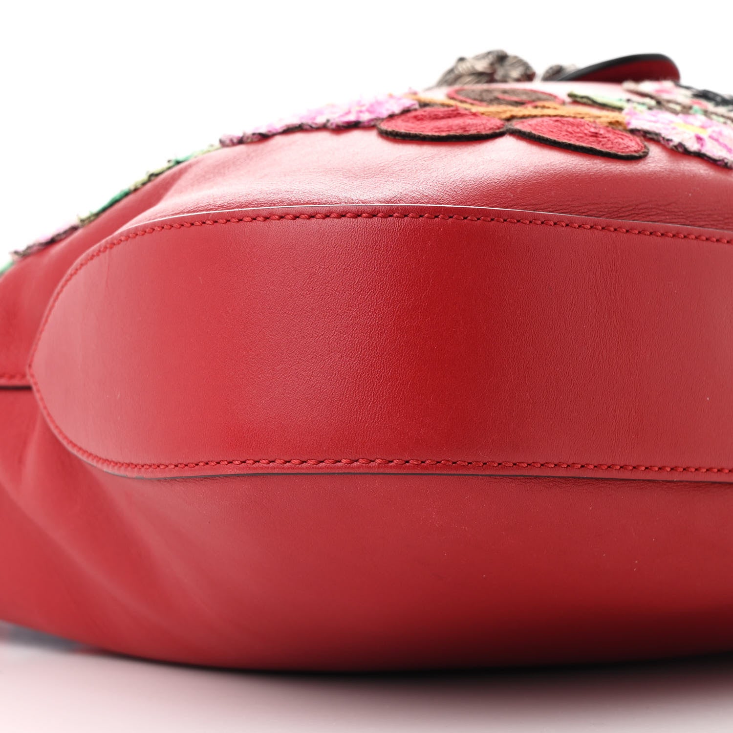 Gucci Calfskin Web Embroidered Medium Dionysus Hobo Hibiscus Red 9 of 14