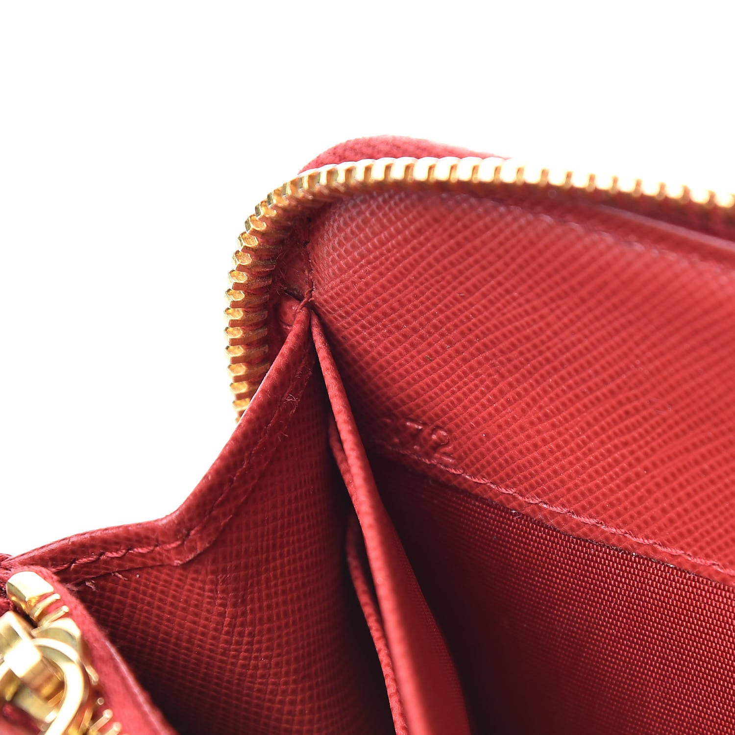 Prada Saffiano Zip Around Wallet Fuoco 7 of 13