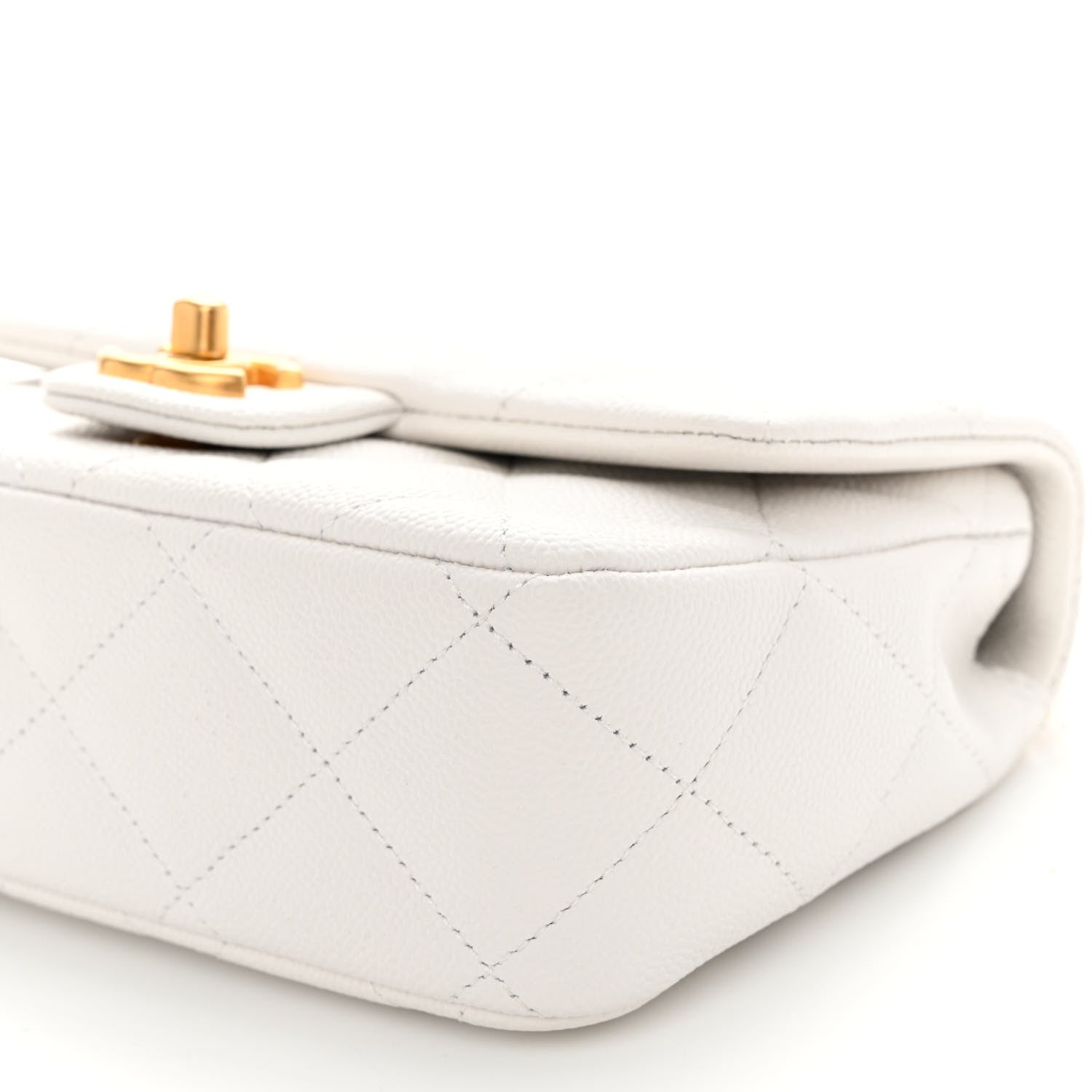 Chanel Caviar Quilted Mini Sweetheart Flap White 10 of 10