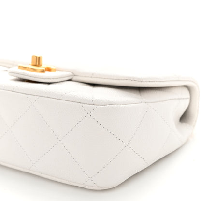 Chanel Caviar Quilted Mini Sweetheart Flap White 10 of 10