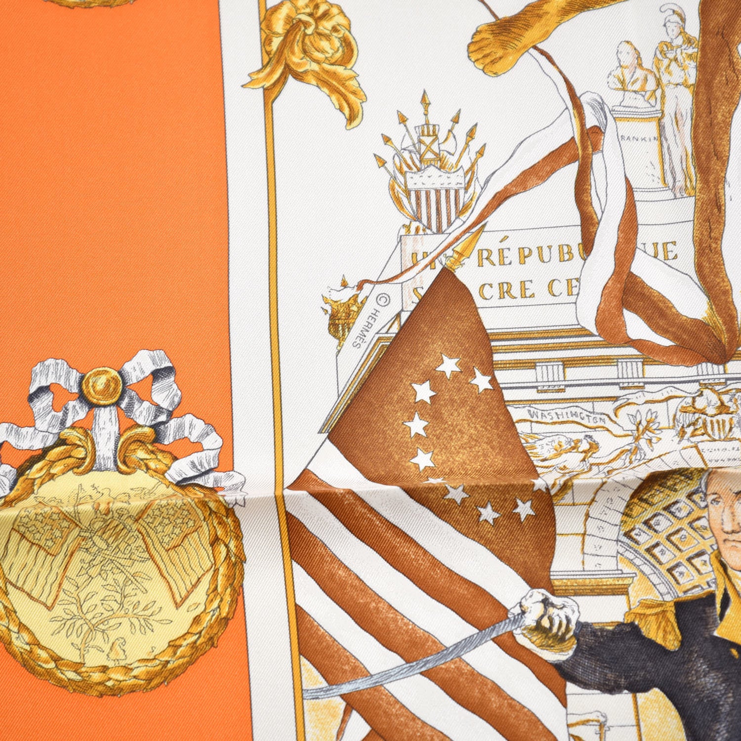 Hermes Silk Marquis De Lafayette Scarf 90 4 of 4