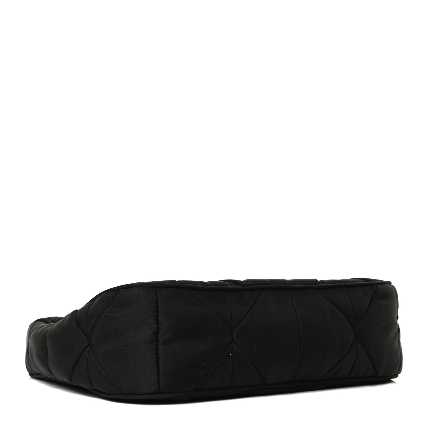 Re-Nylon Triangle Padded Patchwork Shoulder Bag Black