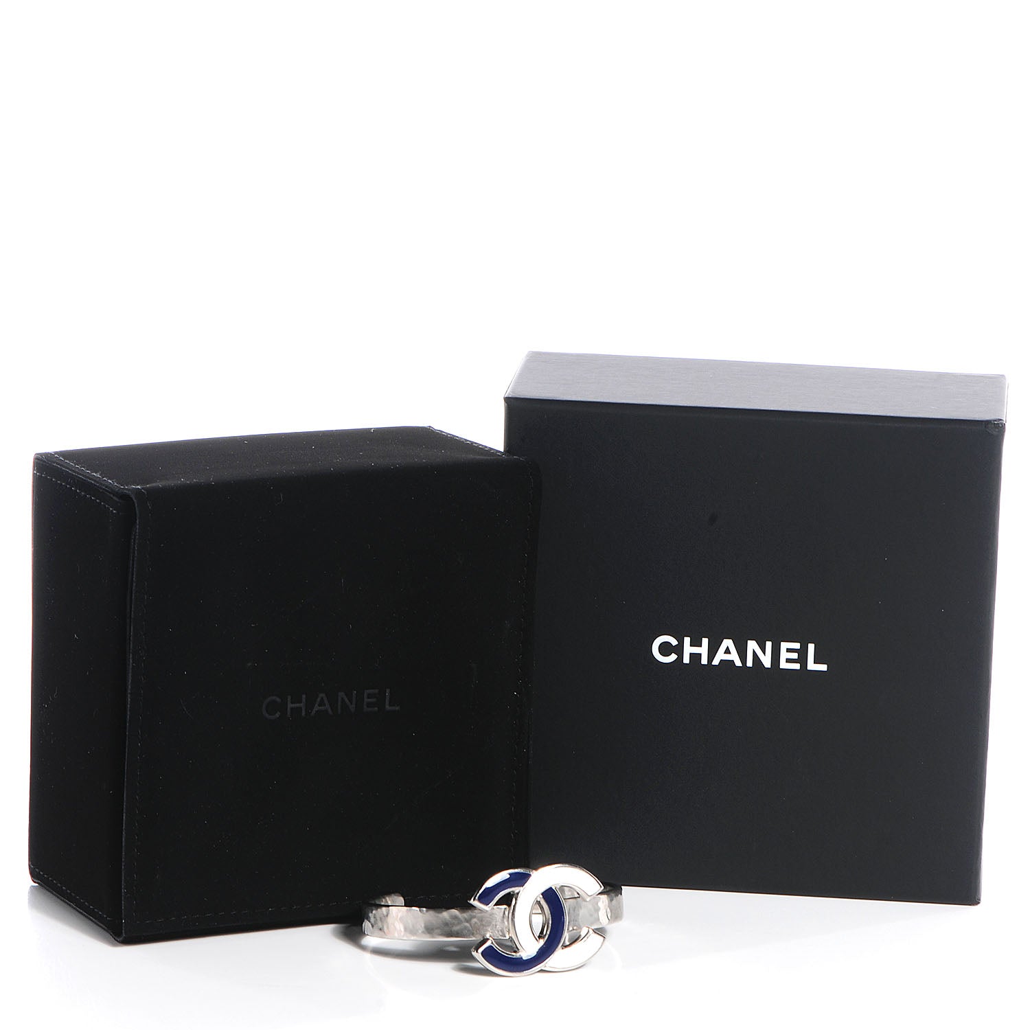Chanel Enamel CC Bracelet Blue White 6 of 6