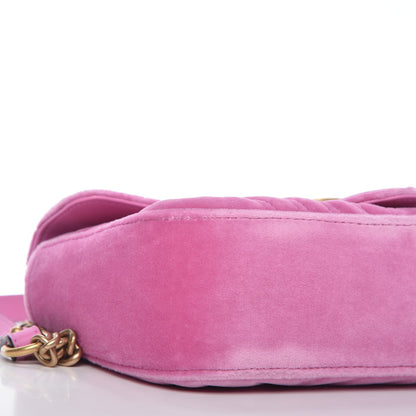 Gucci Velvet Matelasse Marquise Crystals Embroidered Small GG Marmont Shoulder Bag Malva 6 of 10
