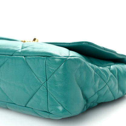 Chanel Lambskin Quilted Large Chanel 19 Flap Dark Green 10 of 10