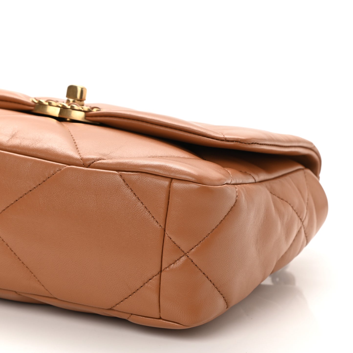 Lambskin Quilted Medium Chanel 19 Flap Brown