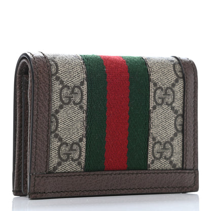 Gucci GG Supreme Monogram Web Ophidia Card Case Beige New Acero 2 of 5
