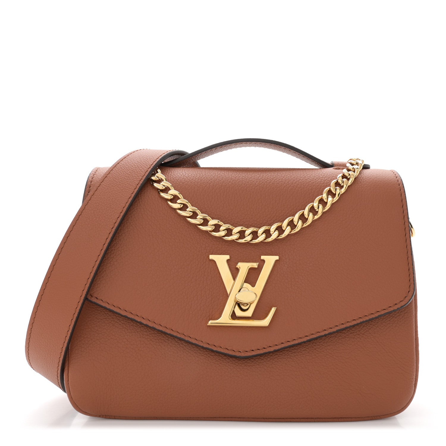 Louis Vuitton Grained Calfskin Lockme Oxford Cognac 1 of 11