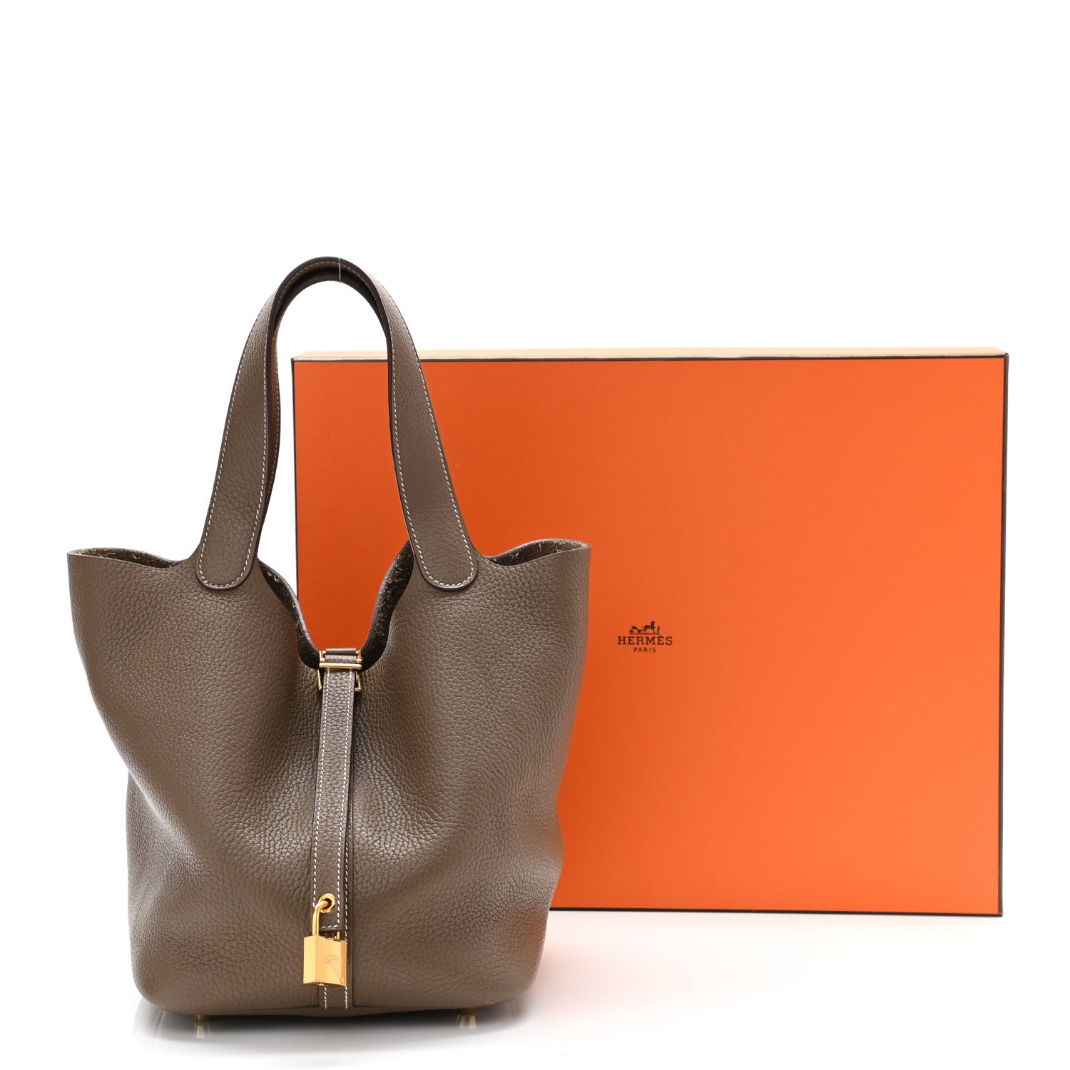 Hermes Taurillon Clemence Picotin Lock 18 PM Etoupe 21 of 21
