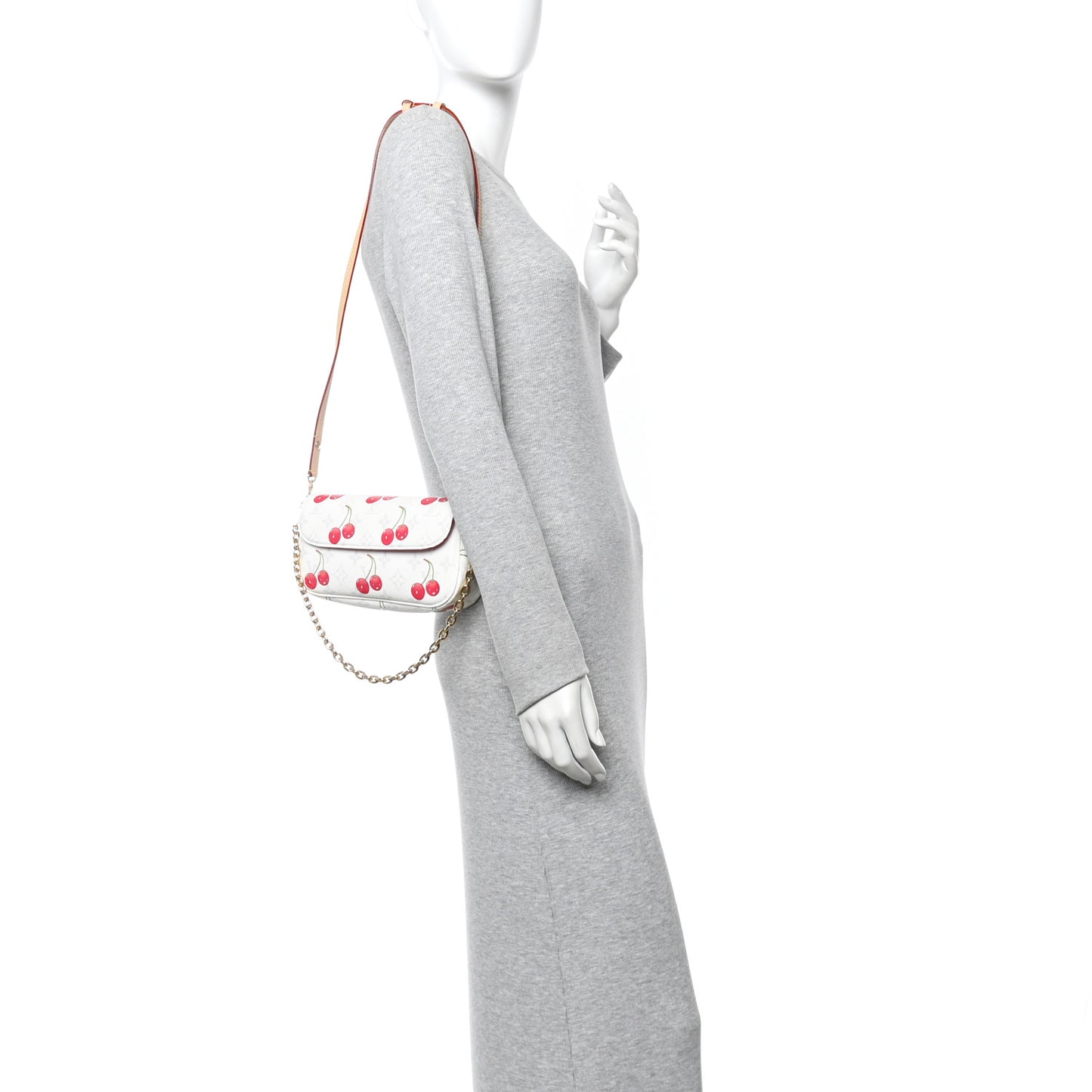 LV X TM Monogram Cerises Ivy Wallet On Chain White