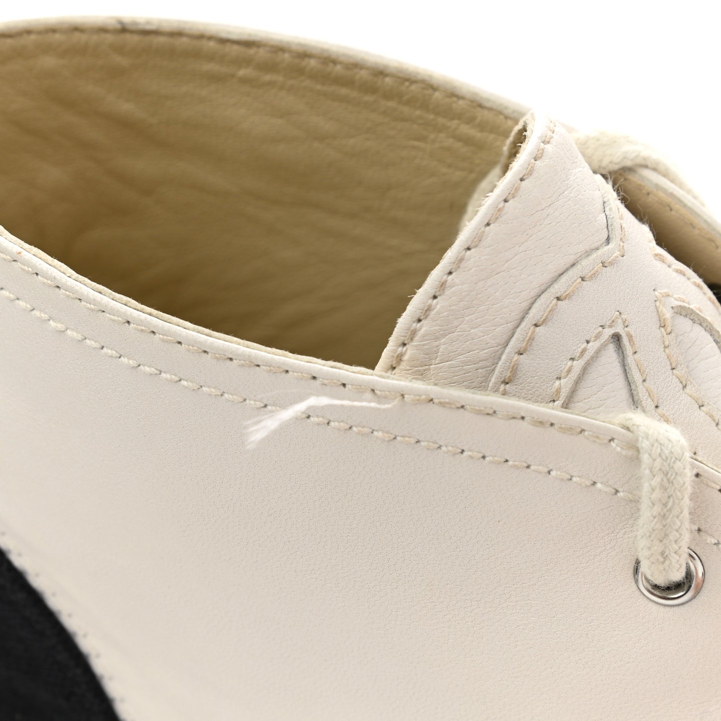 Lambskin Cap Toe Lace Up Espadrilles 37 White Black