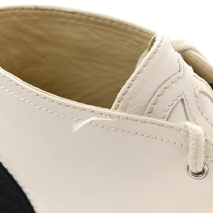 Chanel Lambskin Cap Toe Lace Up Espadrilles 37 White Black 8 of 12