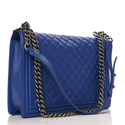 Chanel Calfskin Quilted Large Boy Flap Blue 2 of 10