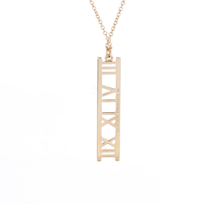 Tiffany 18K Yellow Gold Atlas Bar Pendant Necklace 5 of 5