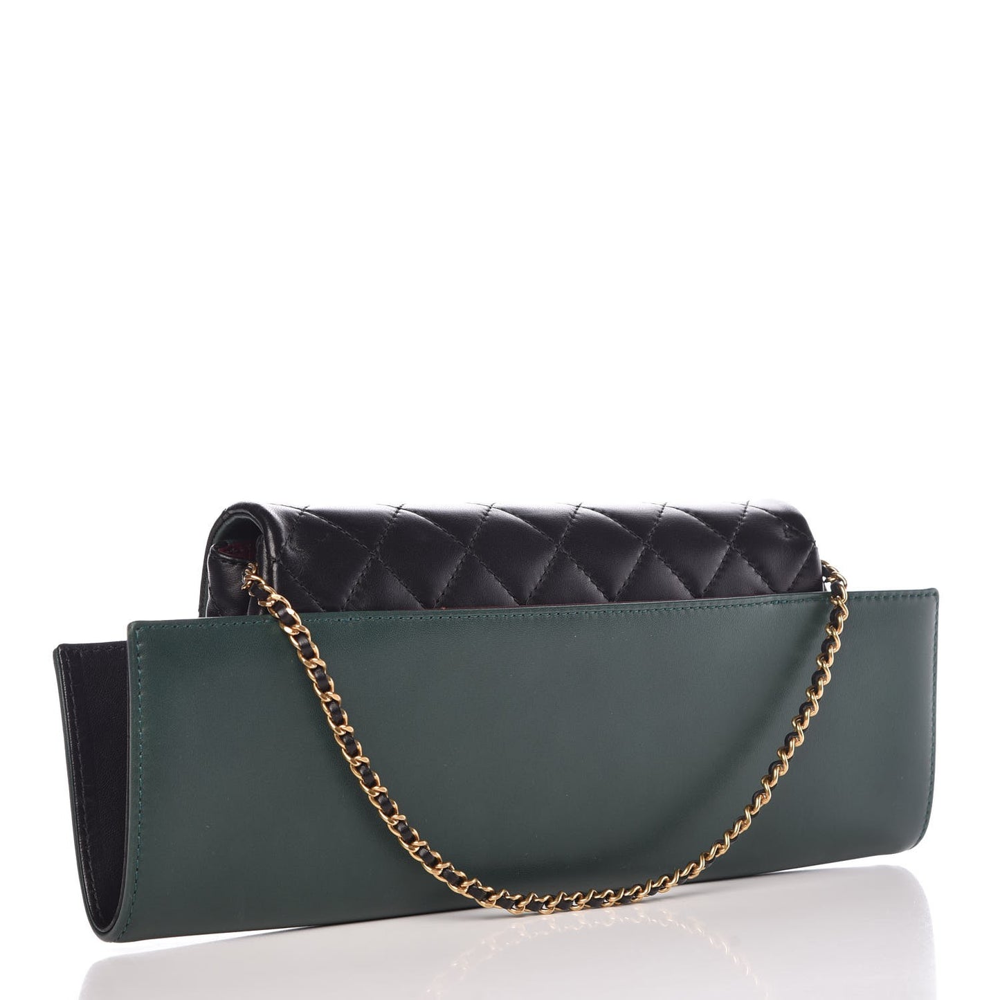 Calfskin Quilted Brasserie Gabrielle Menu CC Clutch Green