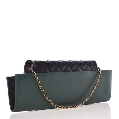 Chanel Calfskin Quilted Brasserie Gabrielle Menu CC Clutch Green 3 of 7