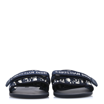 Christian Dior Nylon Oblique Dio(r)evolution Slide Sandals 41 Deep Blue 3 of 9