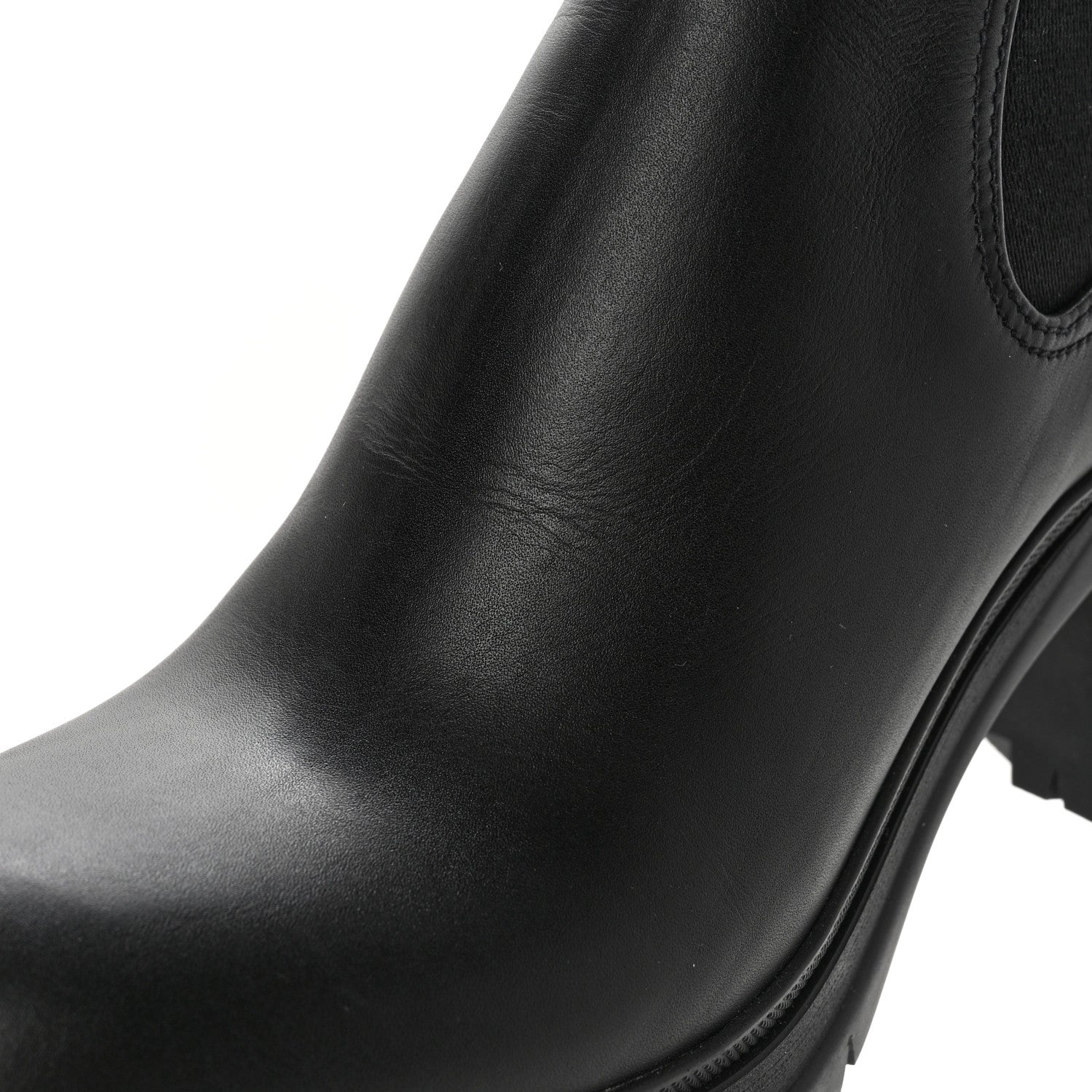 Prada Vitello Montana Lug Sole Chelsea 55mm Boots 40.5 Black 9 of 9