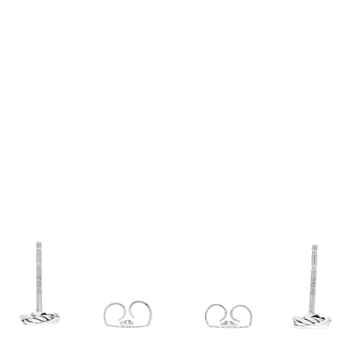 Sterling Silver Diamond 7mm Infinity Stud Earrings