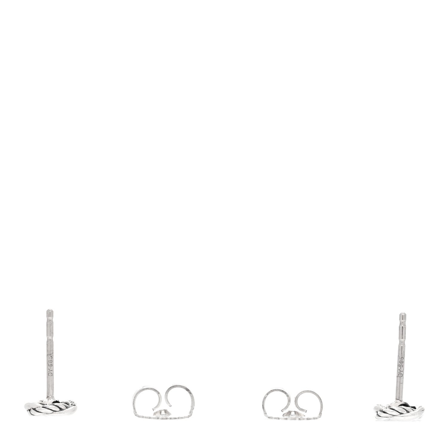 David Yurman Sterling Silver Diamond 7mm Infinity Stud Earrings 3 of 4