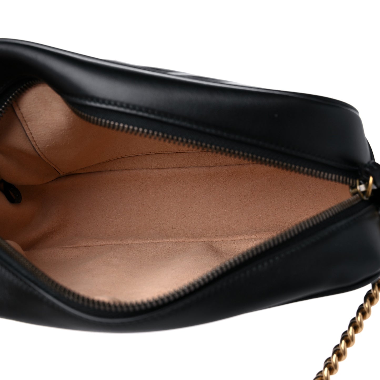 Calfskin Matelasse Small GG Marmont Chain Shoulder Bag Black