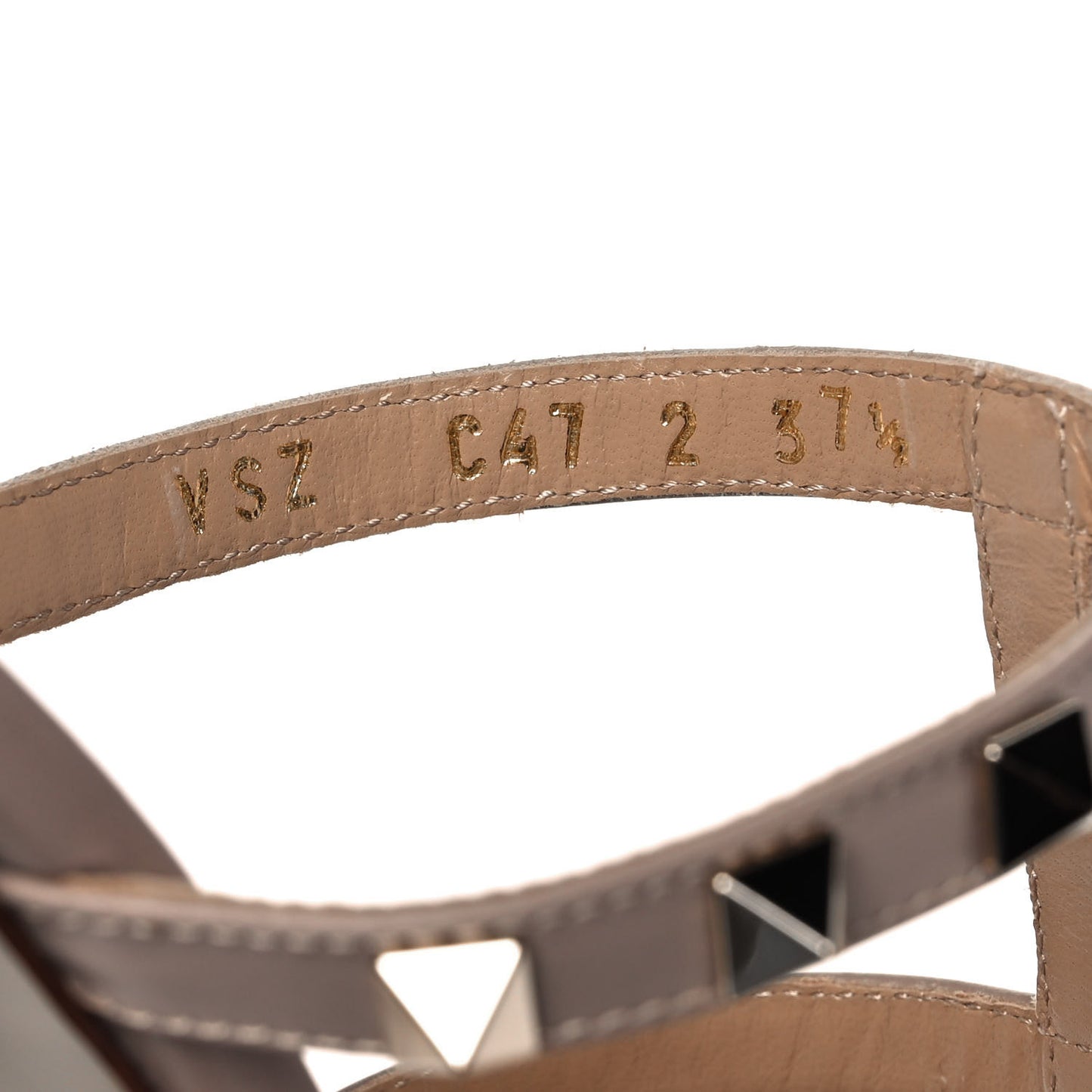 Calfskin Rockstud 60mm Caged Slide Sandals 37.5 Poudre