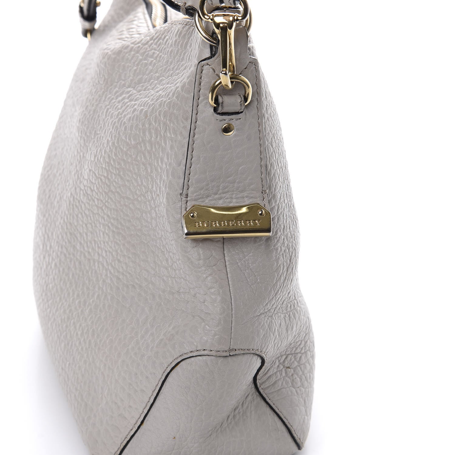 Burberry Signature Grain Calfskin Medium Hobo Pale Grey 13 of 13