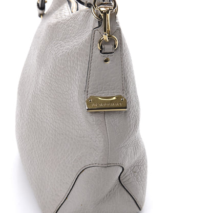 Burberry Signature Grain Calfskin Medium Hobo Pale Grey 13 of 13