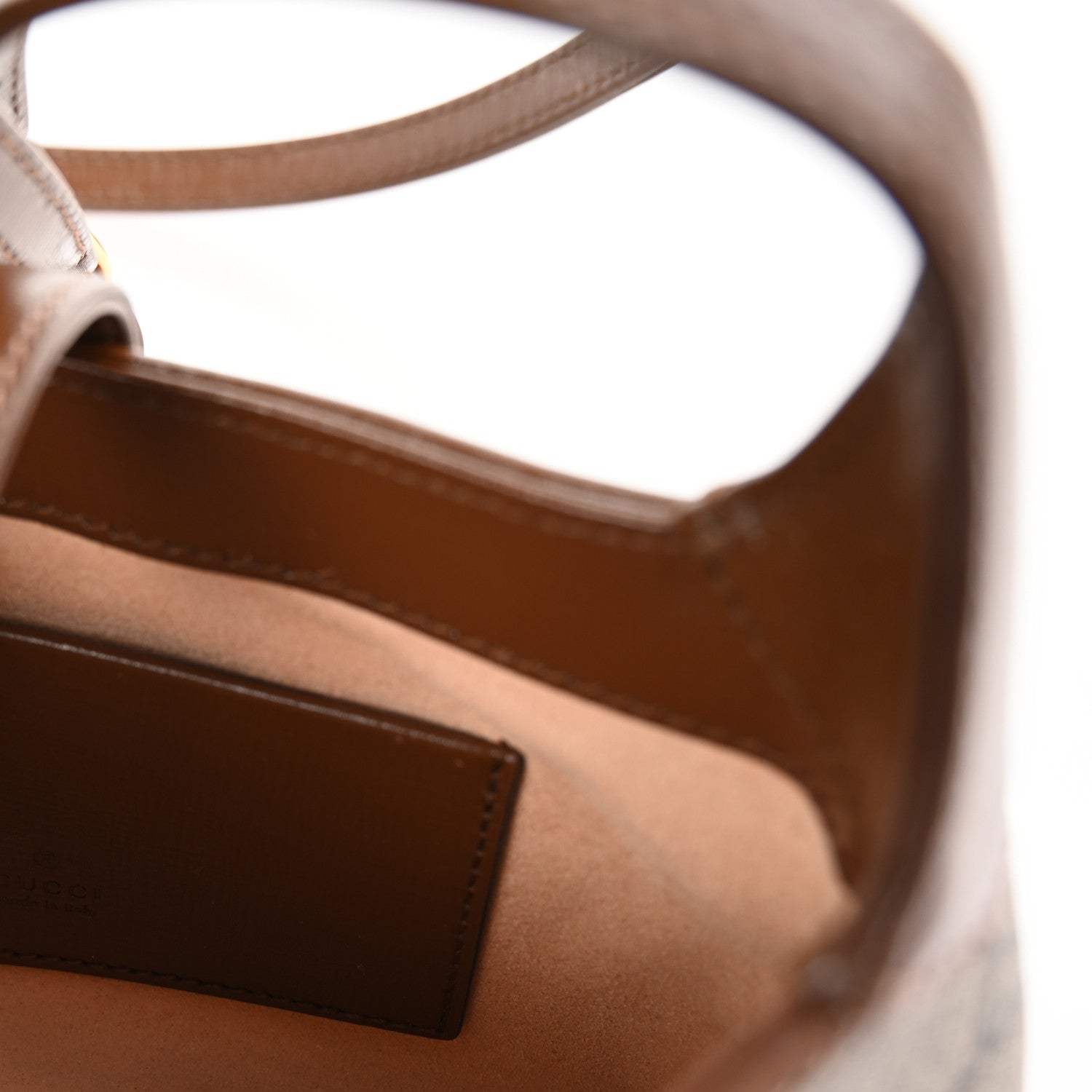 Gucci GG Supreme Monogram Azalea Calfskin Web Mini Jackie 1961 Hobo Beige Ebony Brown Sugar 6 of 10