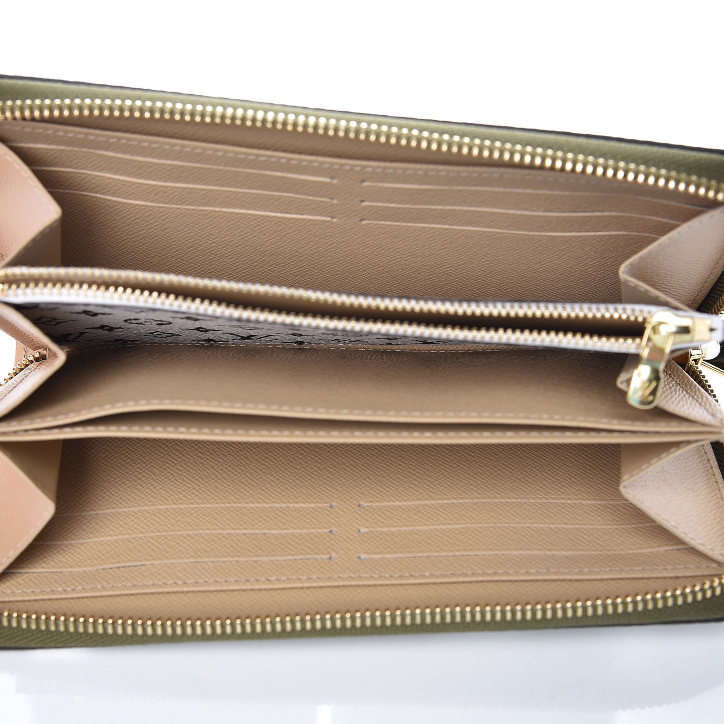 Monogram Giant Zippy Wallet Kaki White